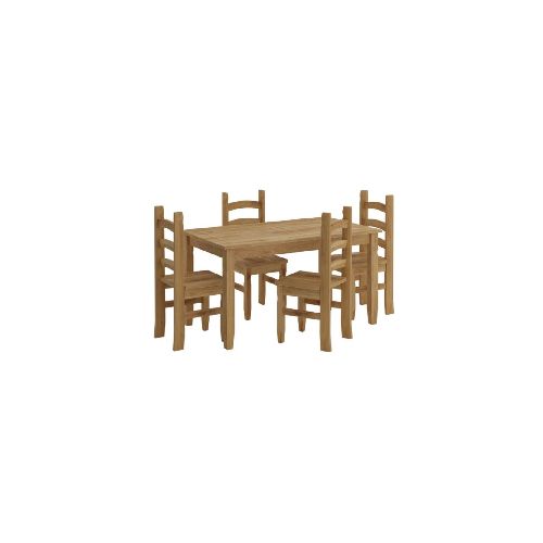 Juego De Comedor 4 Sillas - Corona - Madera - Natural — Rustico Hogar