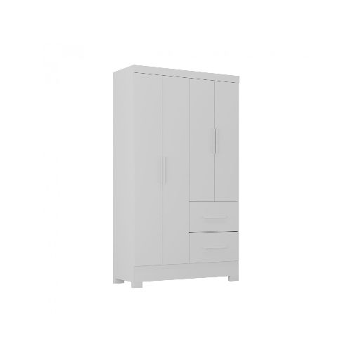 Ropero Primordial Max 4 Puertas 2 Cajones - Blanco — Rustico Hogar