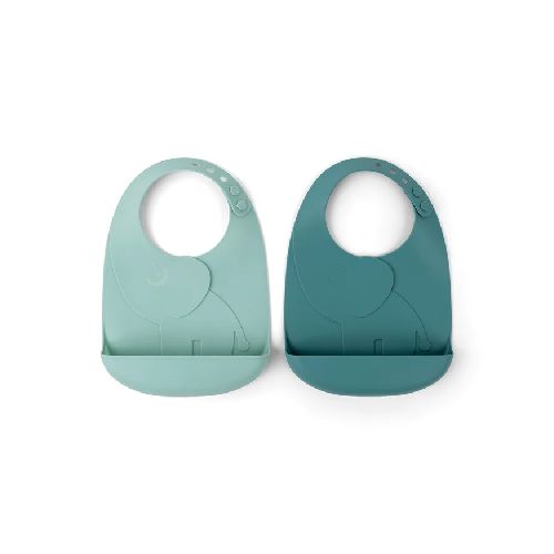 Alimentación / Baberos Done by deer Peekaboo bib 2-pack Elphee Blue