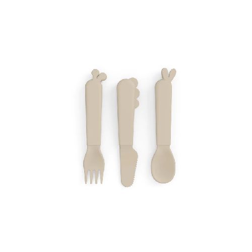 Alimentación / Cubiertos DONE BY DEER Kiddish cutlery set Deer friends Sand