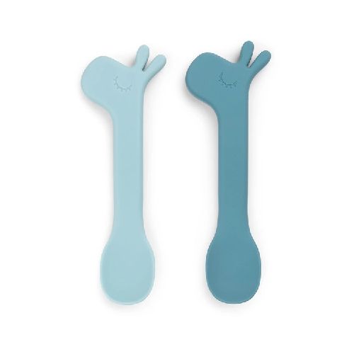 Alimentación / Cubiertos DoneByDeer Cuchara Silicona 2-pack Lalee Blue