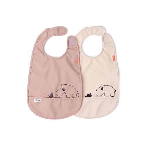 Alimentación / Baberos Done by deer Bib w/velcro 2-pack Deer friends Powder