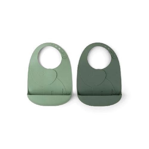 Alimentación / Baberos Done by deer Peekaboo bib 2-pack Elphee Green