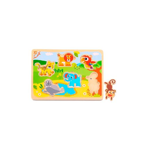 Juguetes / Madera Tooky Toy PUZZLE ANIMALES con SONIDO