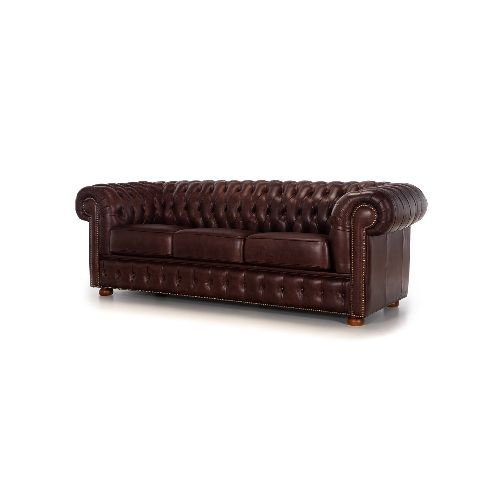 Sofá Chesterfield Novo - Cuero Premium - 3 cuerpos - Dark Wine - (Preventa) — NYR Uruguay