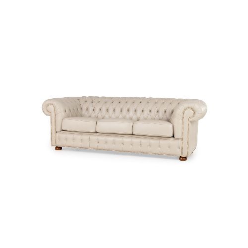 Sofá Chesterfield Novo - Cuero Advanced - 3 cuerpos - Sand - (Preventa) — NYR Uruguay