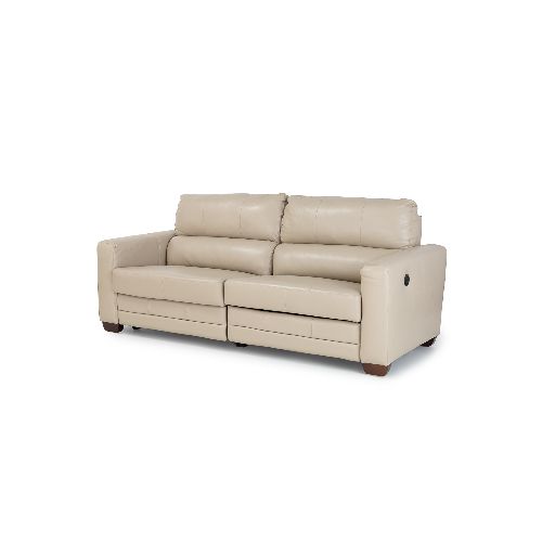 Sofá Malta (Reclinable eléctrico) - Cuero Básico - 2 cuerpos - 519 (Beige) — NYR Uruguay