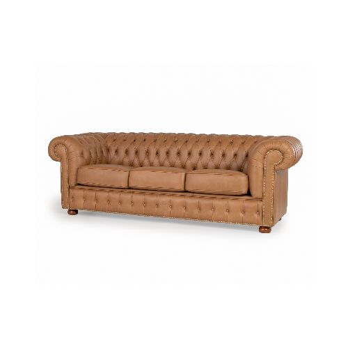 Sofá Chesterfield Novo - Cuero Advanced - 3 cuerpos - Mostarda - (Preventa) — NYR Uruguay