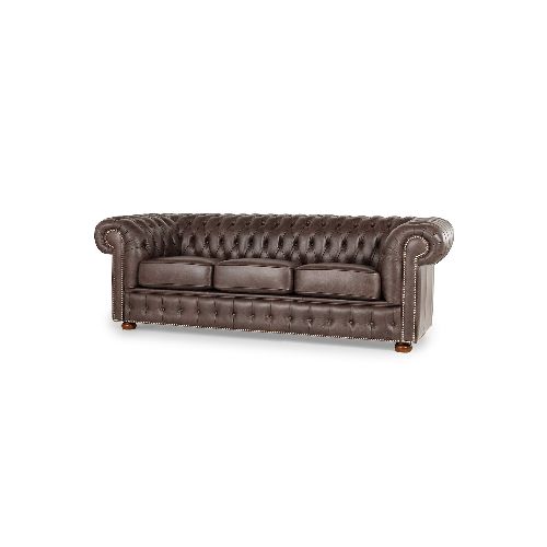 Sofá Chesterfield Novo - Cuero Advanced - 3 cuerpos - Smoke - (Preventa) — NYR Uruguay