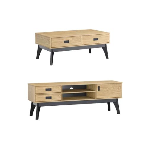 Lo quiero todo - Mesa De Living Rack 2 Cajones 1 Puerta 100% Madera Maciza