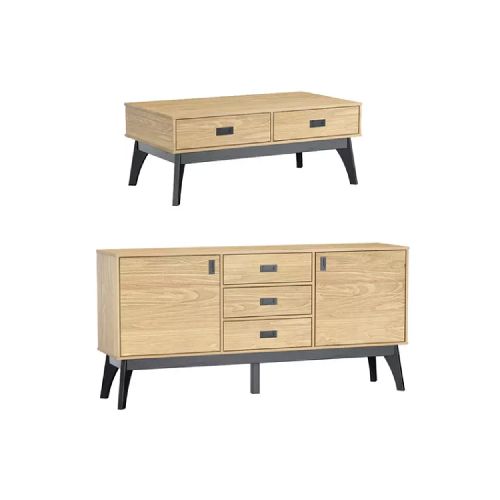 Lo quiero todo - Aparador Bargueño + Mesa De Living 100% Madera Maciza