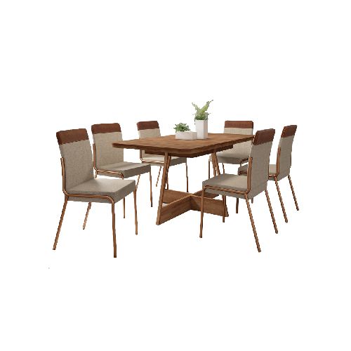 Lo quiero todo - JUEGO DE COMEDOR DUO 6 SILLAS (MESA1592 NOG-SILLA