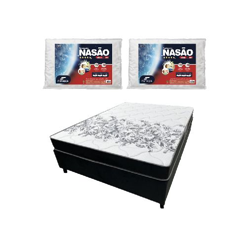 Lo quiero todo - CONJUNTO SOMMIER 2 PLAZAS ESPUMA + 2 ALMOHADAS