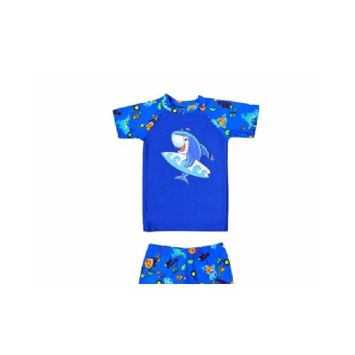 Traje de Baño Infantil Short y Remera Azul  