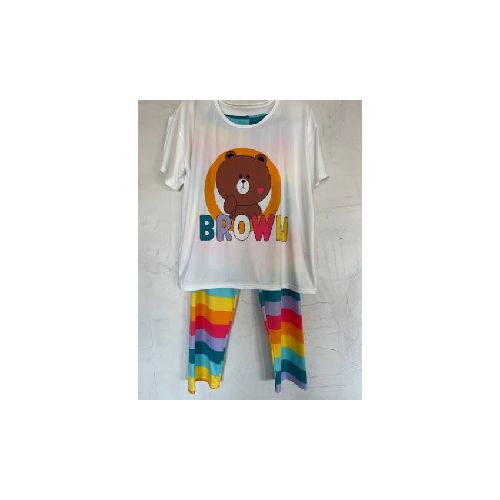 Pijama Remera+Pantalon Arcoiris Oso  