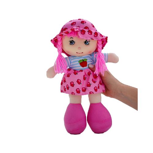 Muñeca de Tela 35 cm Color Rosa Suave Ligera y Tierna  