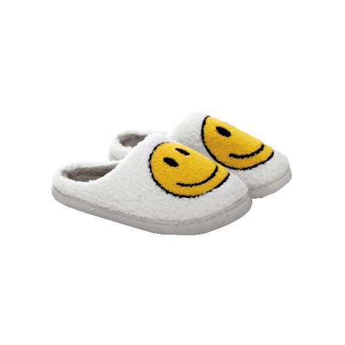 Pantuflas de Felpa con Carita Feliz Color Amarillo Talle 36/37  