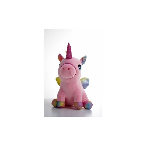 Peluche Unicornio Rosa con Detalles Brillantes Tierno y Suave 30 cm  