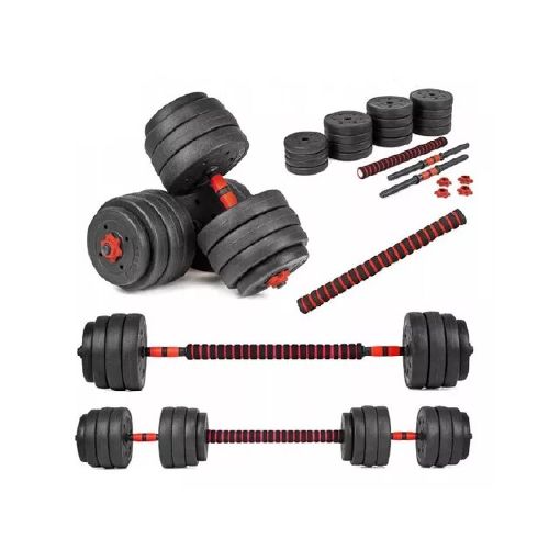 Set de 2 Mancuernas + Barra 3 en 1 + 25 kg en pesas Randers — Randers