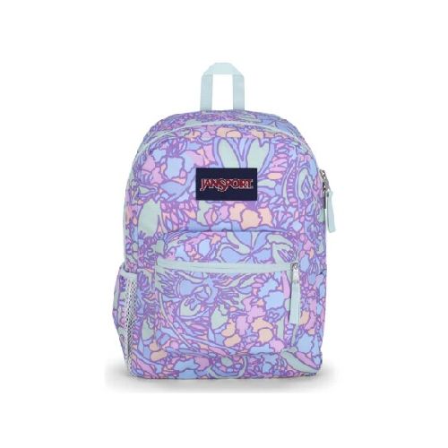 Mochila Escolar Jansport Cross Town Original Unisex Urbana - Fluid Floral Pastel Lilac