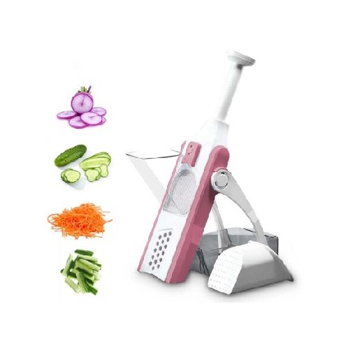 Cortador Rebanador Rallador Procesador Manual de Verduras - Rosa