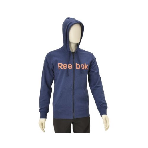 Campera Deportiva con Capucha Reebok Hombre El Logo Fz - Azul