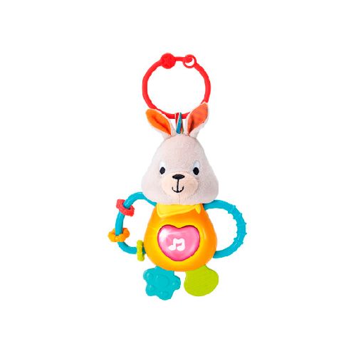 Sonajero y Mordedor Colgante Peluche con Luz y Música Winfun - Conejo