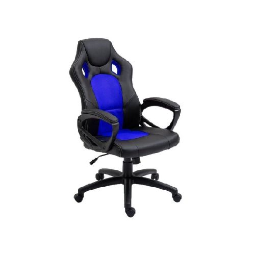 Silla Gamer Ergonómica Giratoria Altura Regulable Posabrazos - Negro/azul