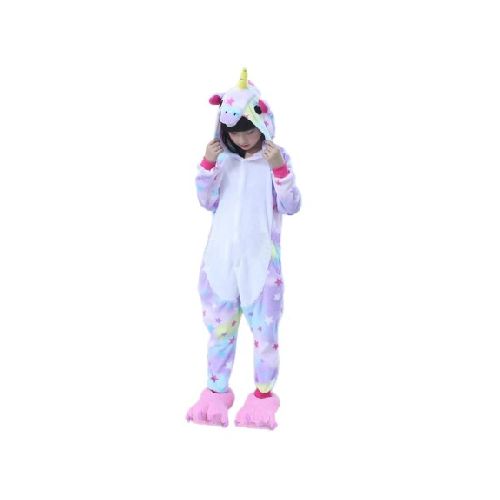 Pijama Infantil Entero de Plush Abrigado Diseño Unicornio - Multicolor