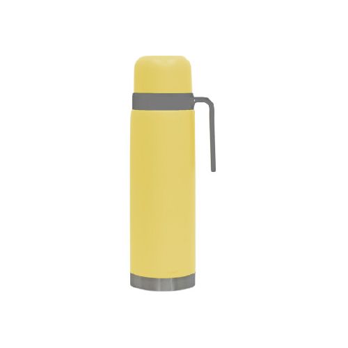 Termo Acero Inox 1Lt c/Manija Fija Mantiene Frío Calor Comet - Amarillo