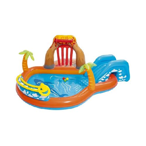 Piscina Parque Infantil Inflable con Tobogán Aro y Pelotas - Multicolor