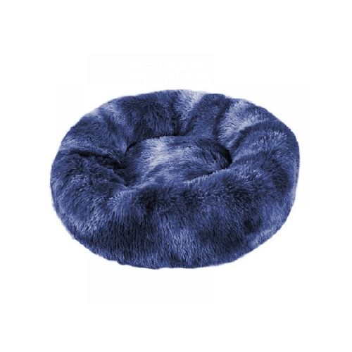 Cama Cucha Puff Redondo 70cm De Felpa P/ Mascotas Perro Gato - Azul Marino