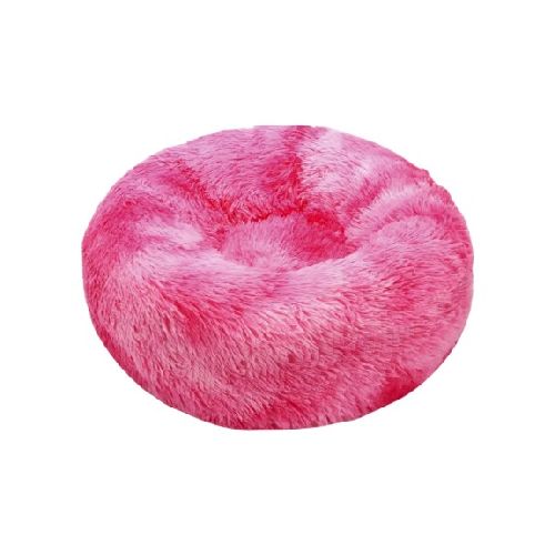 Cama Cucha Puff Redondo 70cm De Felpa P/ Mascotas Perro Gato - Rosa