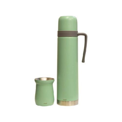 Combo Comet Acero Inox Termo 750Ml Manija Fija + Mate 160Ml - Verde Claro