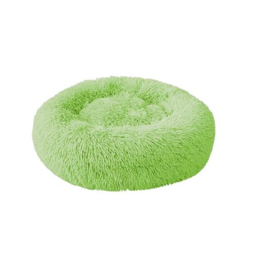 Cama Cucha Puff Redondo 70cm De Felpa P/ Mascotas Perro Gato - Verde Claro