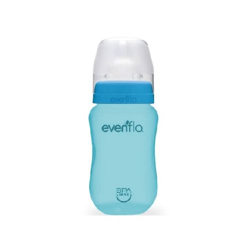 Mamadera Cuello Ancho Evenflo Bebé +3M 270Ml Flujo Medio - Azul