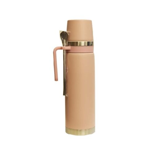 Termo Comet en Acero Inoxidable 1Lt con Tapa Mate y Bombilla - Rosa