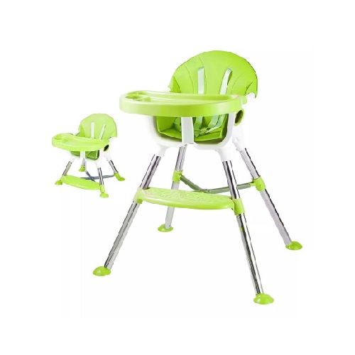 Silla Alta de Comer para Bebé Portable con Altura Ajustable - Verde