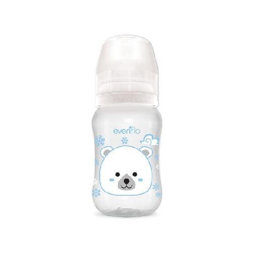 Mamadera Cuello Ancho Evenflo Forest Bebé +3M 270Ml F/Medio - Blanco