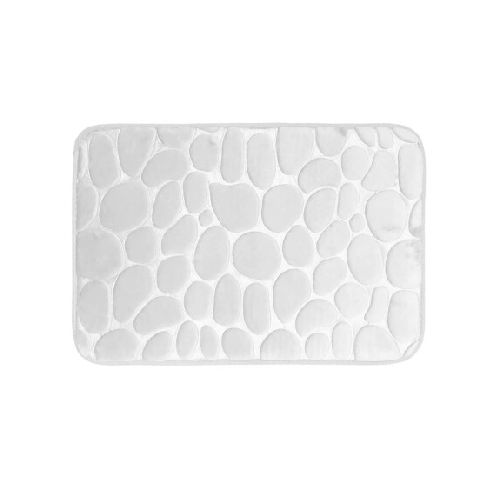 Alfombra Baño Absorbente y Antideslizante Microfibra 45x75Cm - Blanco