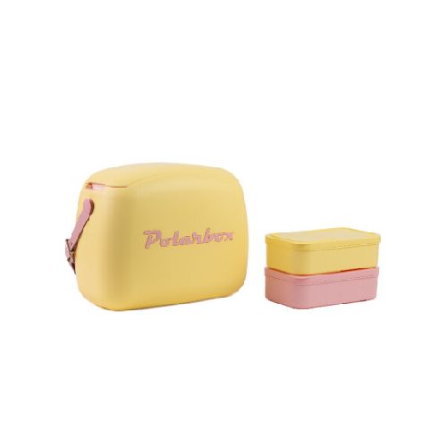 Conservadora Lunchera Térmica Pop 6L Polarbox c/2 Tuppers - Amarillo/rosa