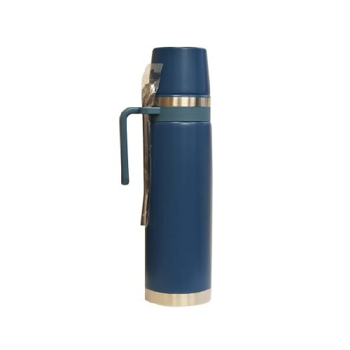 Termo Comet en Acero Inoxidable 1Lt con Tapa Mate y Bombilla - Azul Petróleo