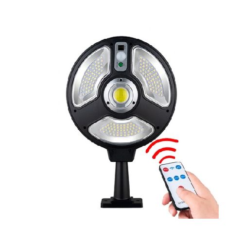 Foco Solar Led Recargable Exterior 460W con Sensor y Control - Negro