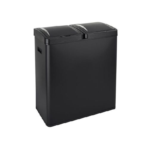 Tarro Residuos Basura 2 Compartimento Reciclaje 60L c/Sensor - Negro