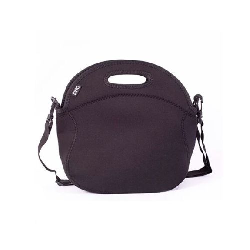 Lunchera Neopreno Brio Bolso Térmico c/Asa Correa Ajustable - Negro Liso