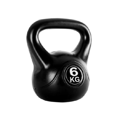 Pesa Rusa Kettlebell 6Kg Recubierta PVC - Negro