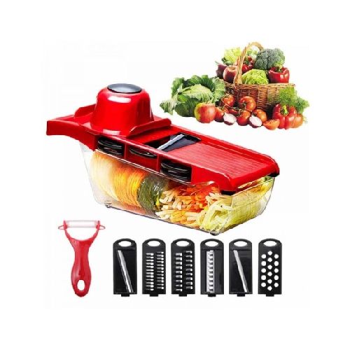 Multi Procesador Manual Rallador Picador Cortador Verduras - Rojo