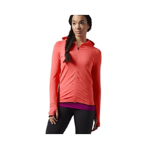 Campera Deportiva con Capucha de Mujer Reebok Se Smls Fz Hd - Rosa Naranja