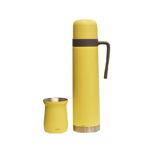 Combo Comet Acero Inox Termo 750Ml Manija Fija + Mate 160Ml - Amarillo