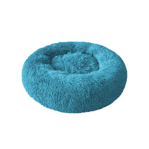 Cama Cucha Puff Redondo 70cm De Felpa P/ Mascotas Perro Gato - Turquesa